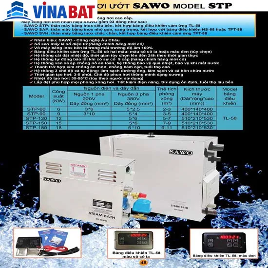 Máy xông hơi ướt Sawo STP-90 7 Máy xông hơi ướt Sawo STP-90 11
