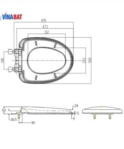 Nắp bồn cầu đóng êm TOTO TC385VS 3