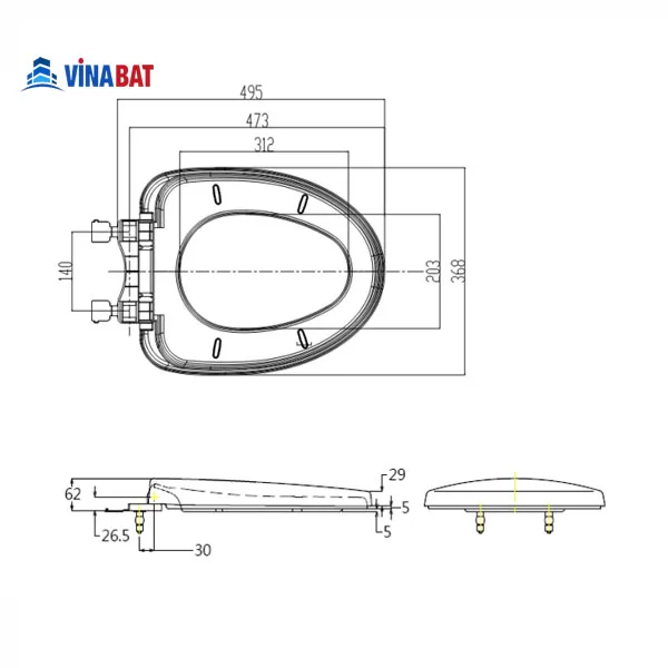 Nắp bồn cầu đóng êm TOTO TC385VS 2 Nắp bồn cầu đóng êm TOTO TC385VS 4