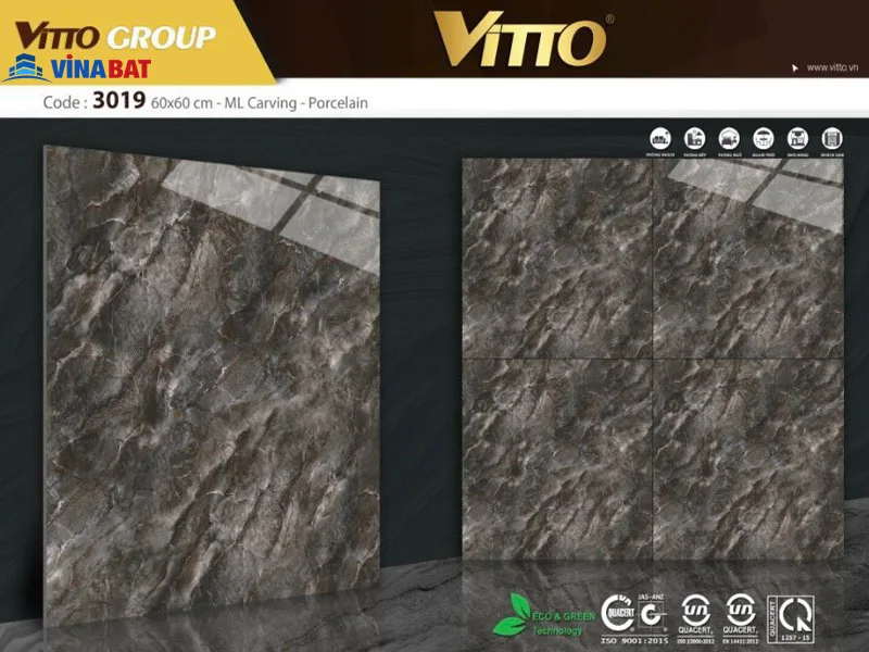 Gạch Lát Nền Vitto 60x60cm 3019 vân đá ghi bóng 1 gach-op-lat-vitto-60x60-3019