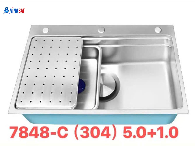 Chậu rửa bát 1 hố DG7848LN inox 304 đúc DAEGU 1 chau-rua-bat-inox-304-7848-C