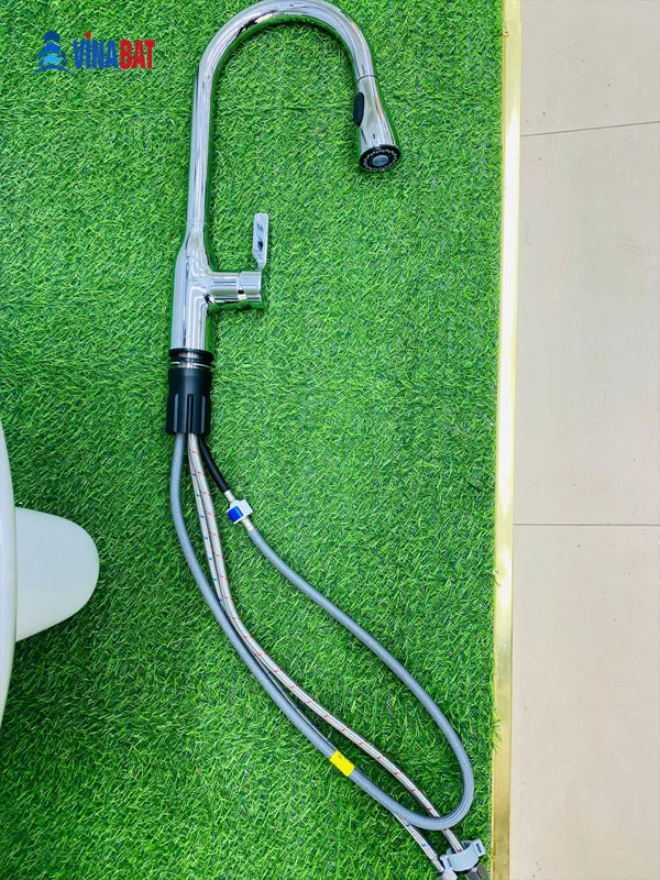 Vòi rửa bát nóng lạnh dây rút JOMOO 33138-123/1B-Z 5