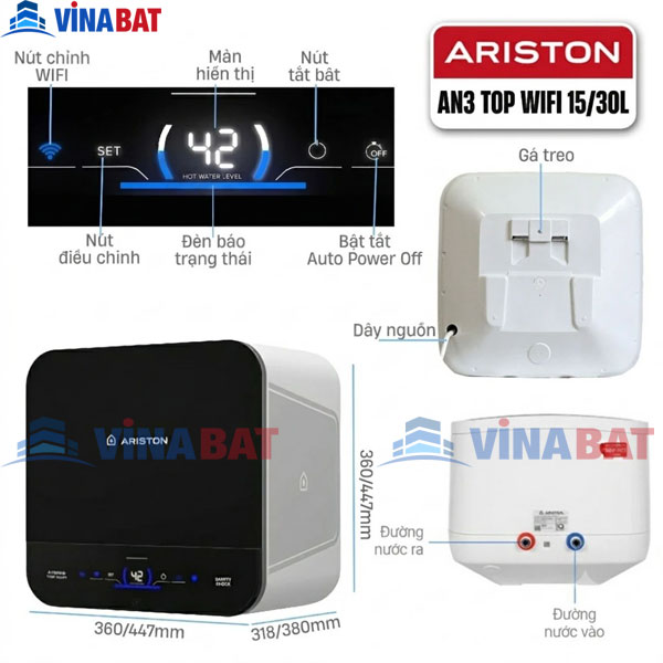Bình nóng lạnh Ariston ANDRIS3 TOP WIFI 30L 5 Binh-nong-lanh-Ariston-ANDRIS3-TOP-WIFI-30L-2