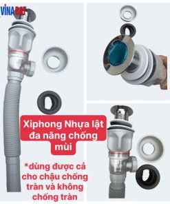 Bộ xi phông nhựa đa năng màu ghi XF06 5 xifong-da-nang-ghi