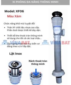Bộ xi phông nhựa đa năng màu ghi XF06 2 xifong-da-nang-ghi-3
